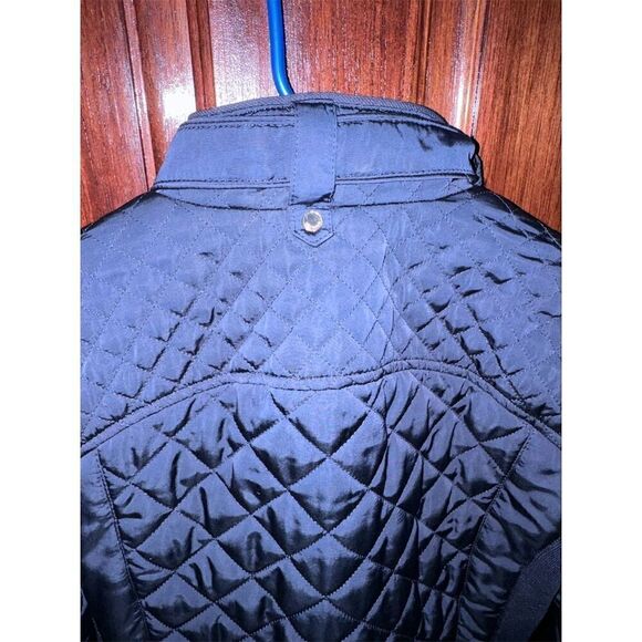 Zara Woman Quilted Blue Moto Jacket Size S Full‎ Zip Casual Short Coat - Picture 6 of 9